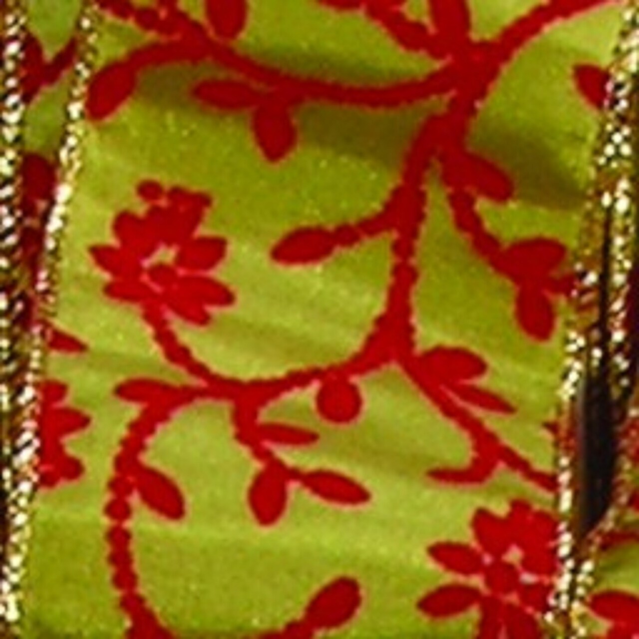 The Ribbon People Satin Silk with Velvet Flower Applica Wired Craft Ribbon 5" x 20 Yards